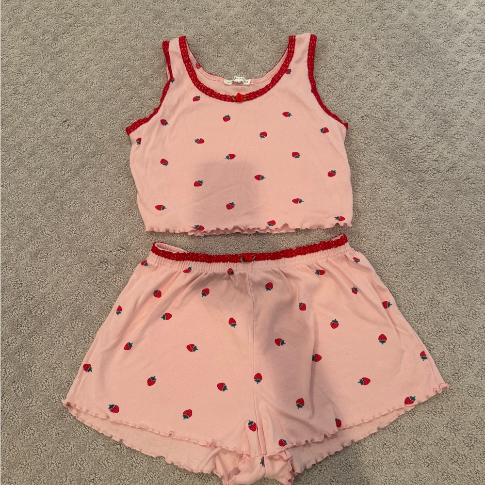 Pink Strawberry Pajama Set
